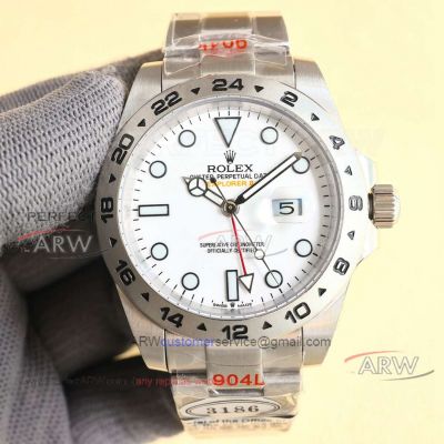 AAA Swiss Rolex Explorer II White Dial 3186 Mechanical Movement Stainless Steel Watch 